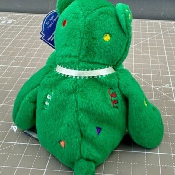 Limited Treasures Holiday Edition 1999 Green Collectible Bear Plush - Picture 3 of 9